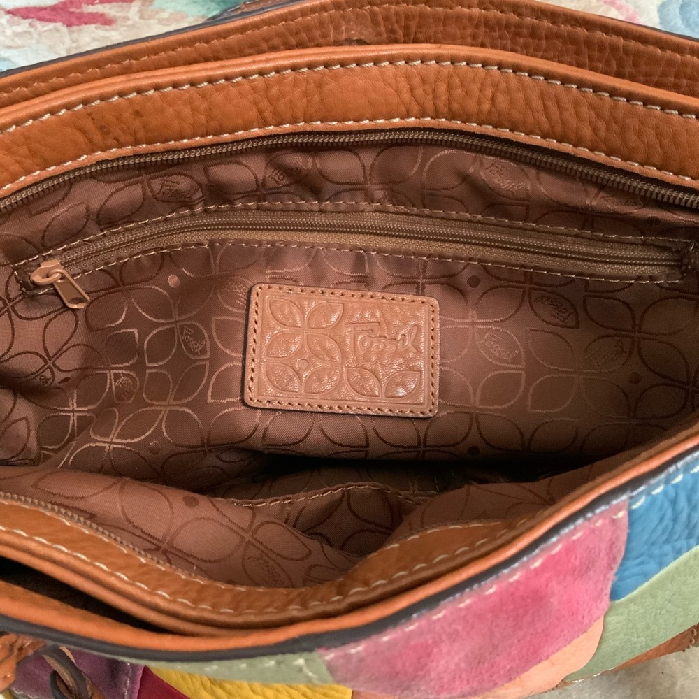 Fossil Multicolor Patchwork Leather Shoulder Bag … - image 6